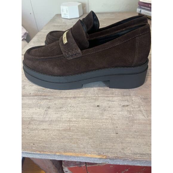 Steve Madden Academia Y2K Chunky Preppy Platform Brown Suede Loafers 8.5 NEW - Picture 7 of 8